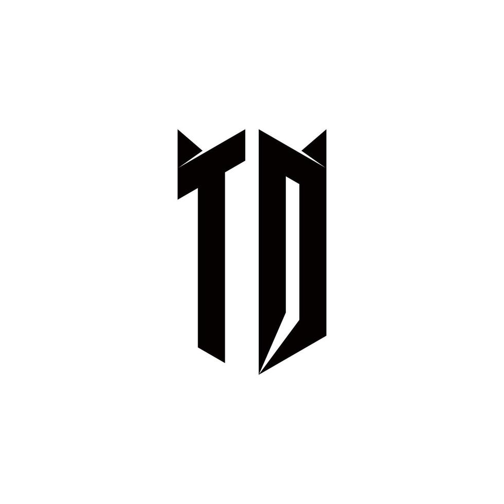 TQ Logo monogram with shield shape designs template vector