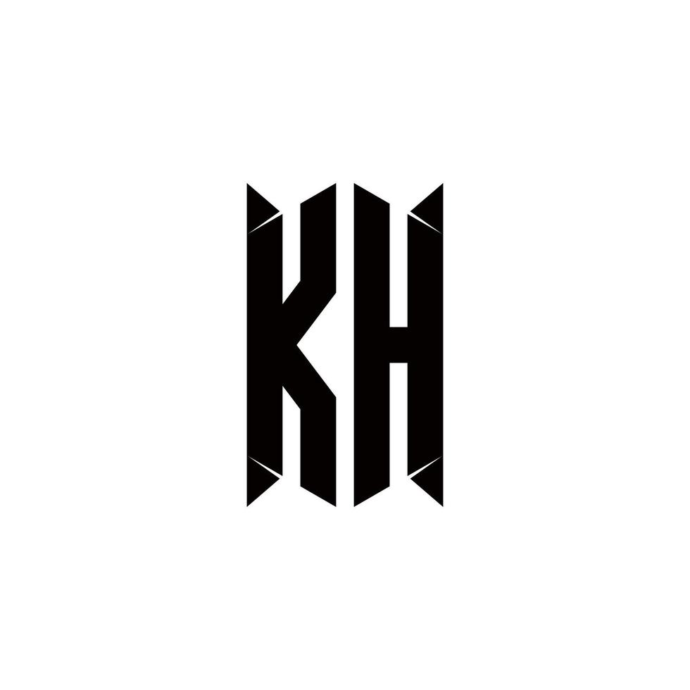KH Logo monogram with shield shape designs template vector