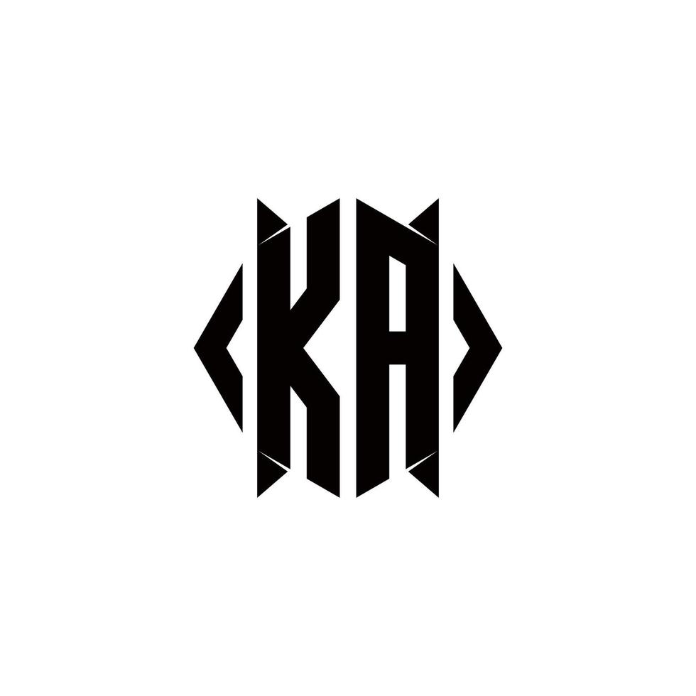 KA Logo monogram with shield shape designs template vector