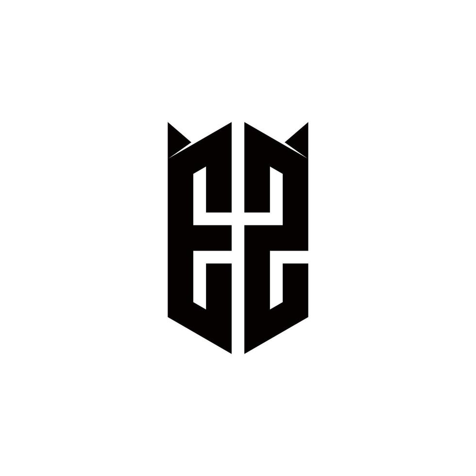 EZ Logo monogram with shield shape designs template vector