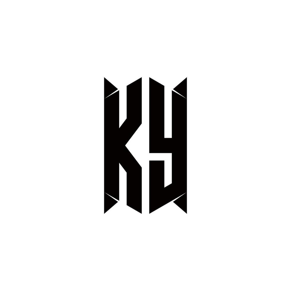 KY Logo monogram with shield shape designs template vector