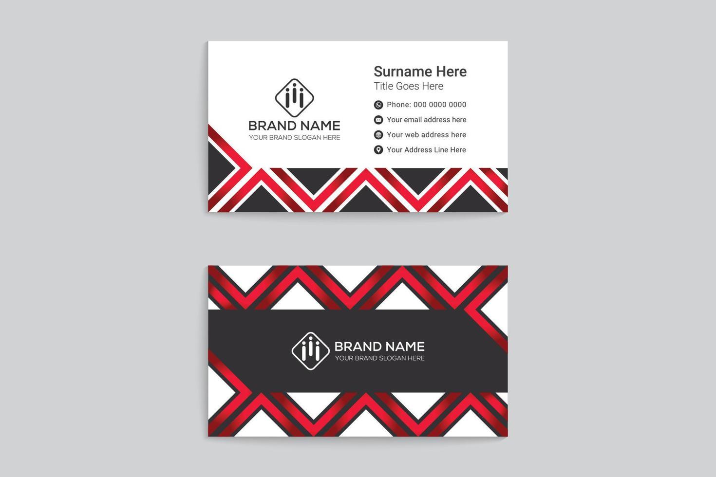 Creative and professional red color business card template vector