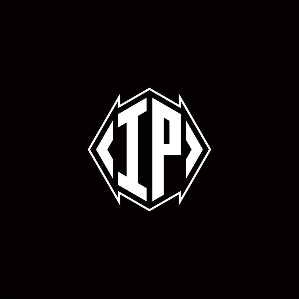 IP Logo monogram with shield shape designs template vector
