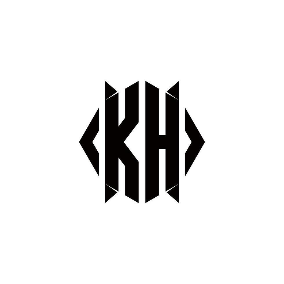 kh logo monograma con proteger forma diseños modelo vector