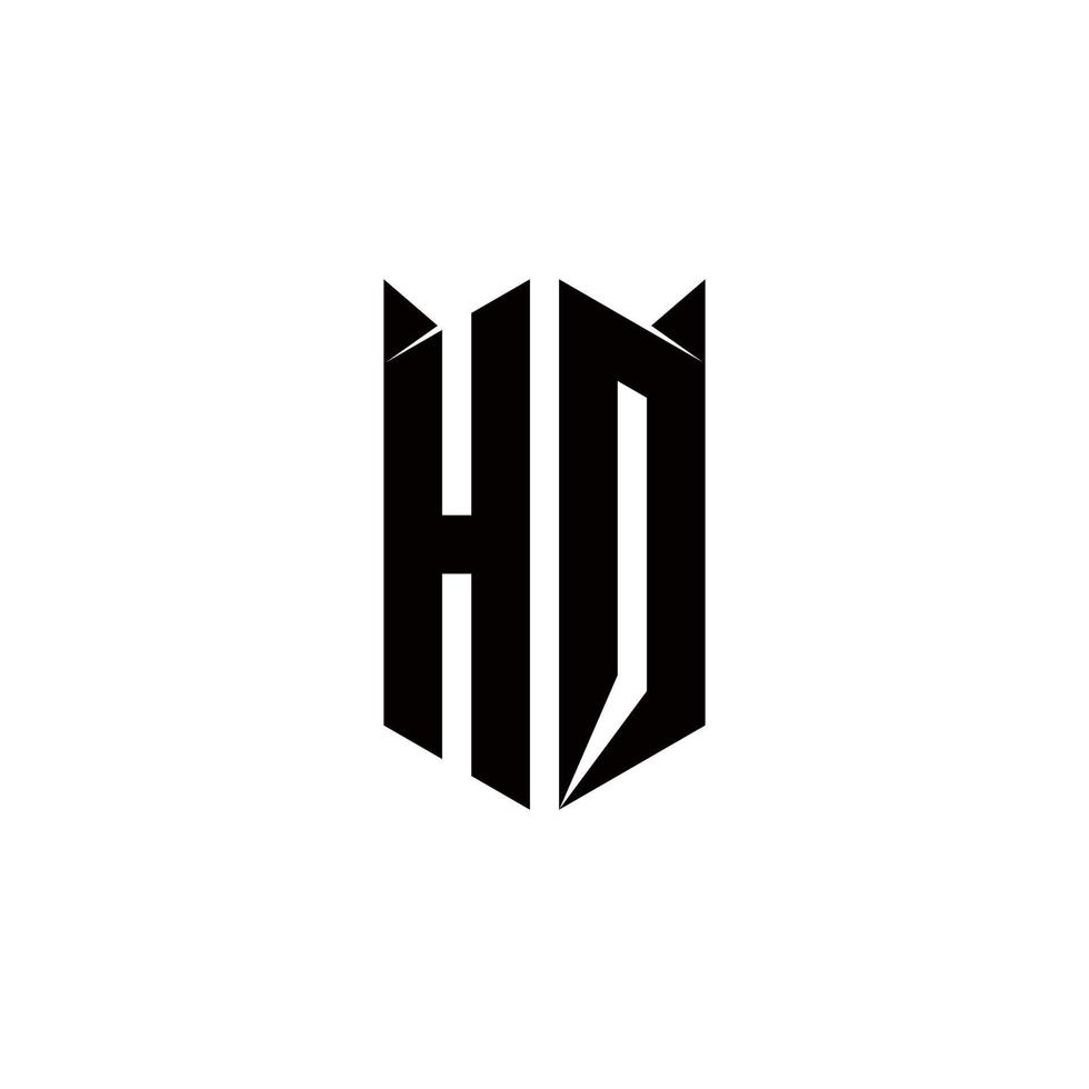 hq logo monograma con proteger forma diseños modelo vector