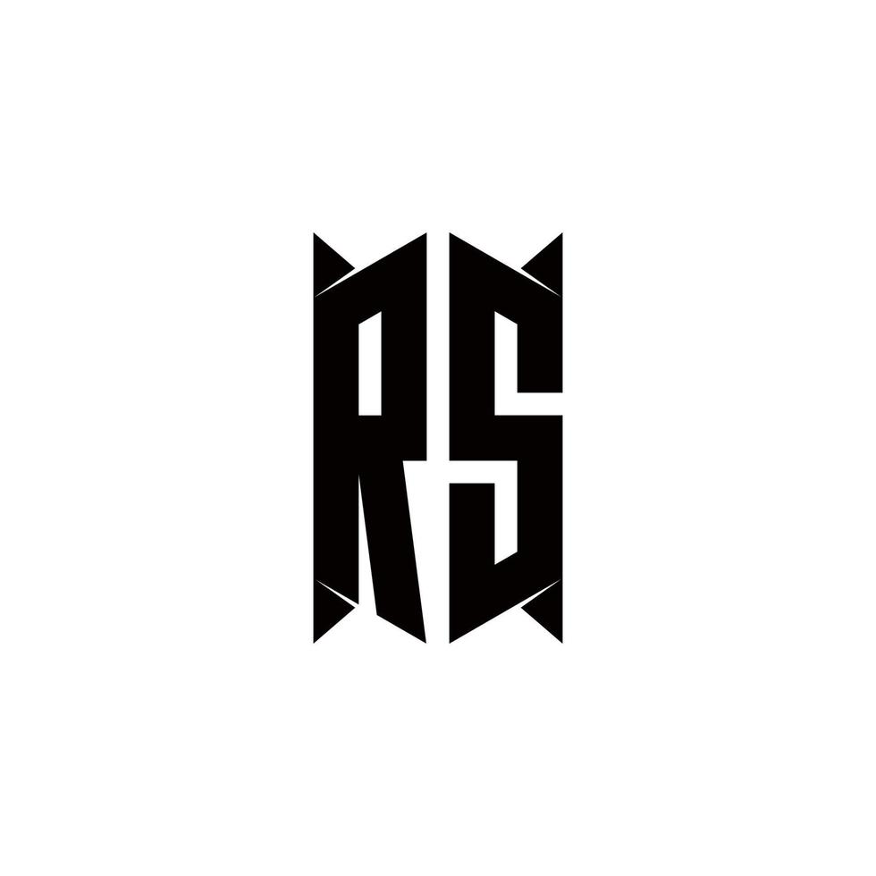 RS Logo monogram with shield shape designs template vector