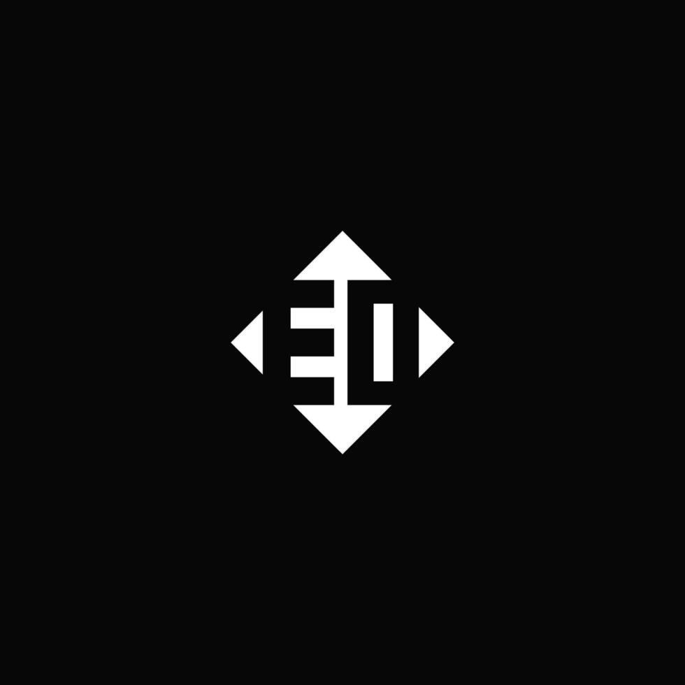 Monogram logo design with diamond square shape vector