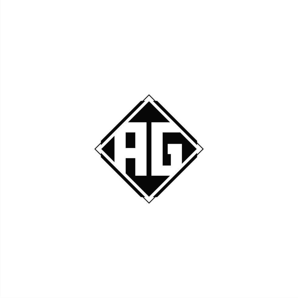 Monogram logo design with diamond square shape vector