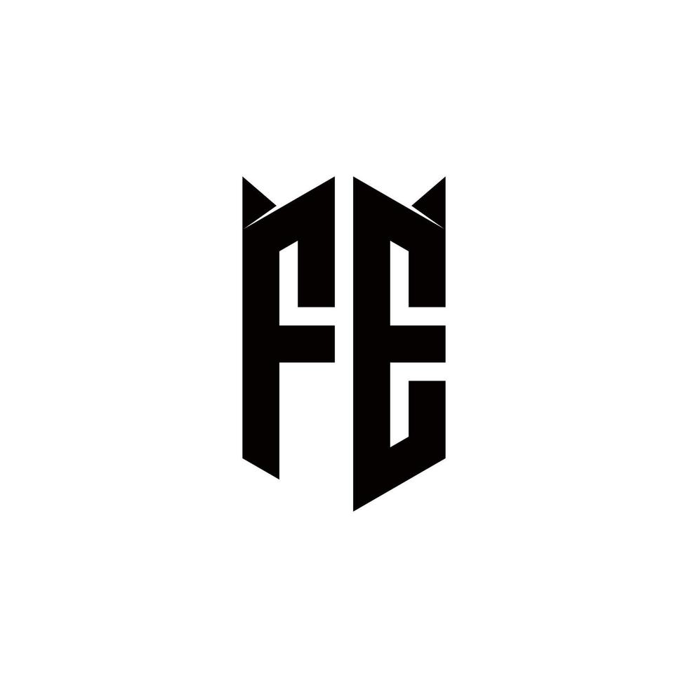 FE Logo monogram with shield shape designs template vector