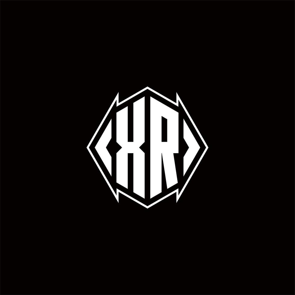XR Logo monogram with shield shape designs template vector