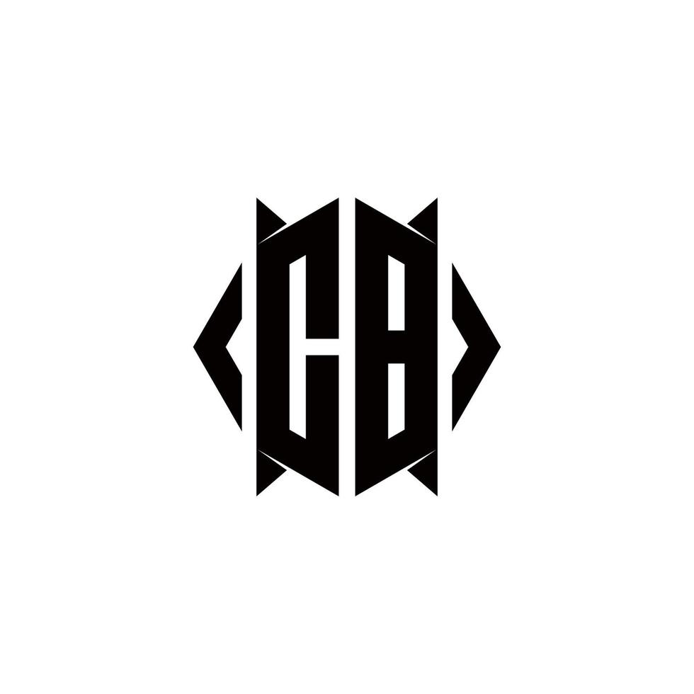 CB Logo monogram with shield shape designs template vector