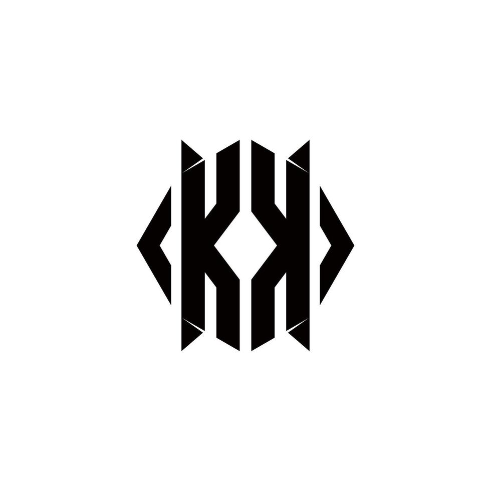 KK Logo monogram with shield shape designs template vector