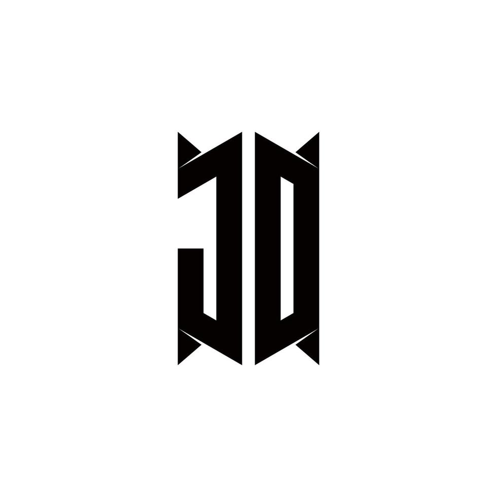 JD Logo monogram with shield shape designs template vector