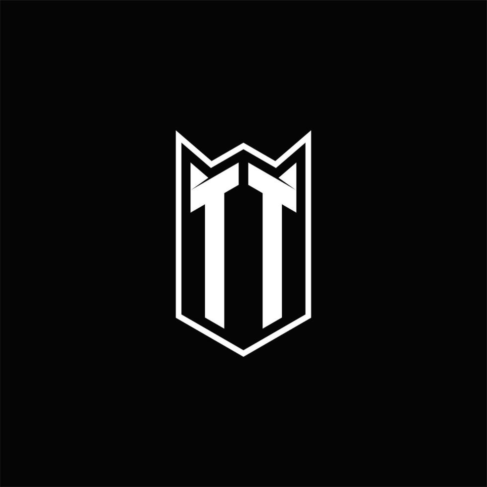 TT Logo monogram with shield shape designs template vector