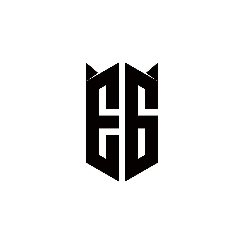 EG Logo monogram with shield shape designs template vector