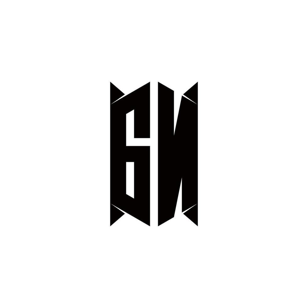gn logo monograma con proteger forma diseños modelo vector