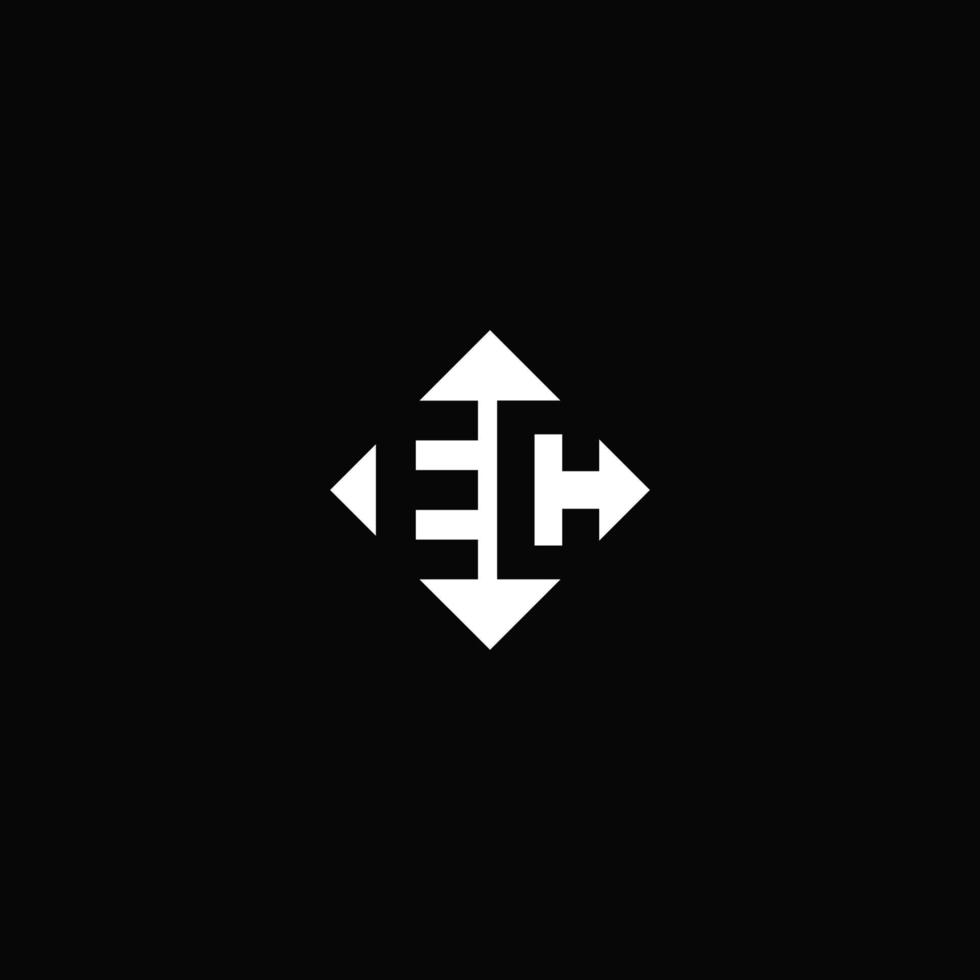 Monogram logo design with diamond square shape vector