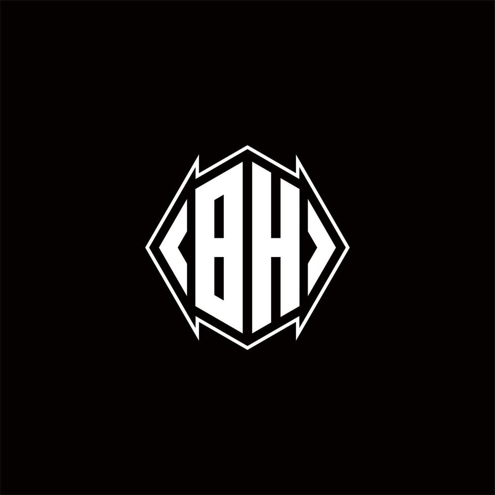 BH Logo monogram with shield shape designs template vector