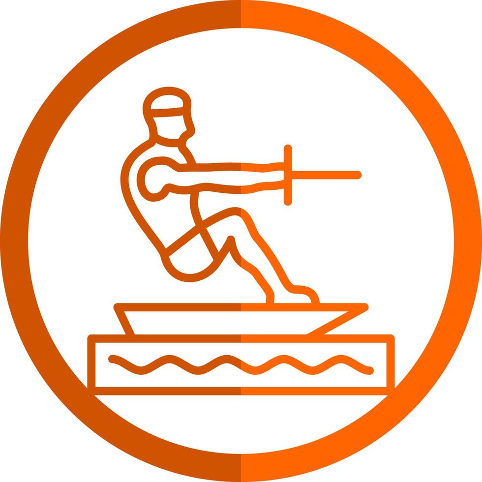 Barefoot Skiing Vector Icon Design