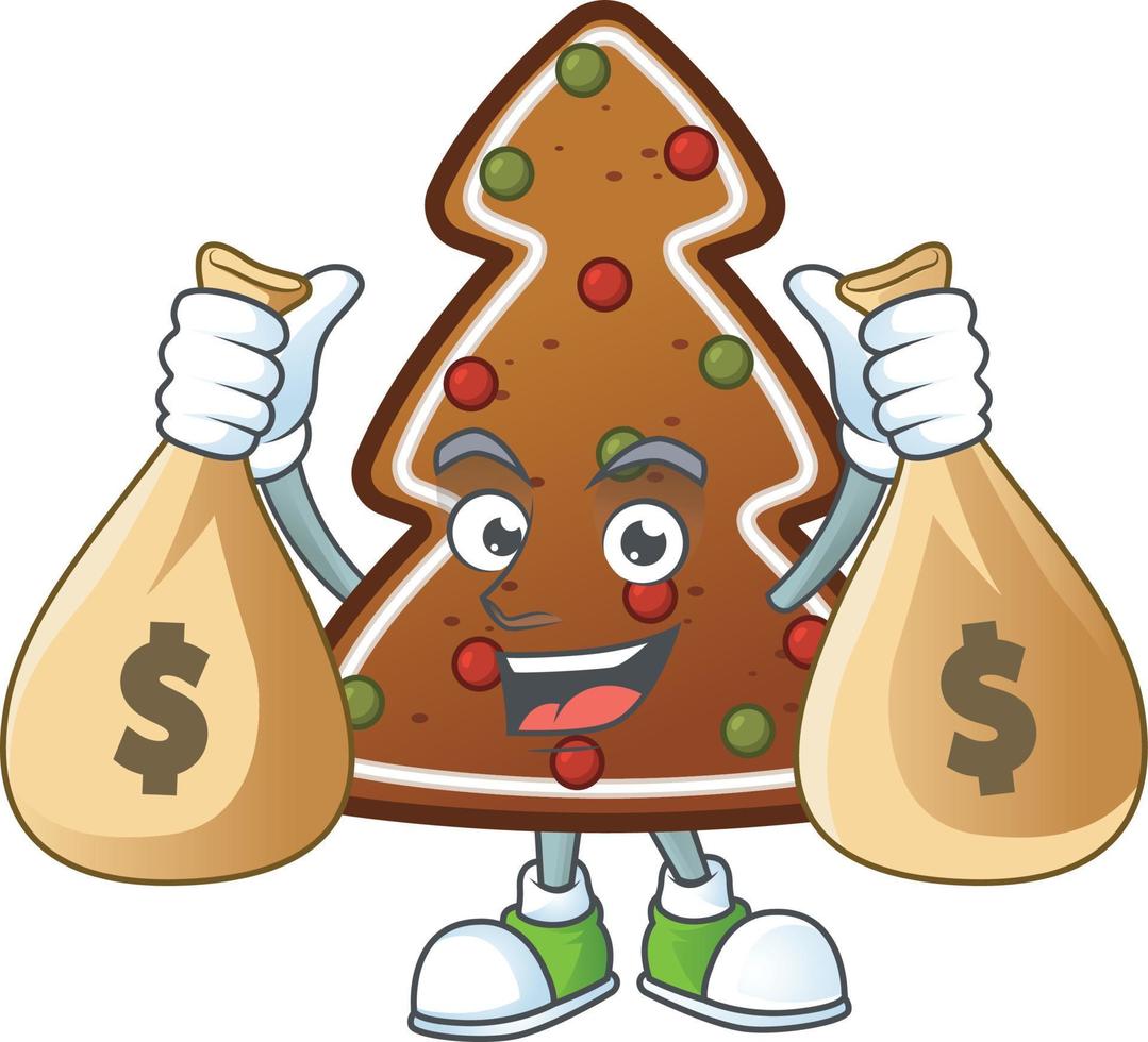 Gingerbread tree Cartoon character vector