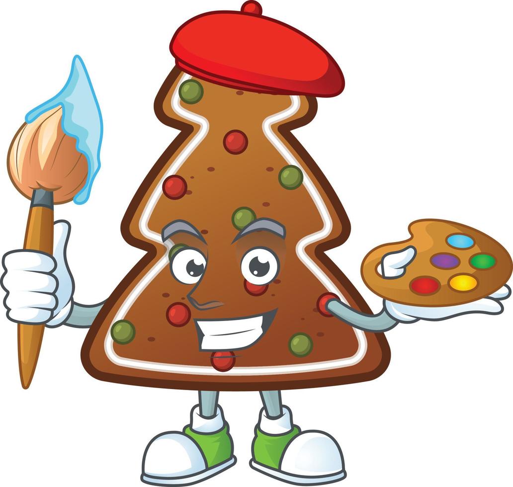Gingerbread tree Cartoon character vector