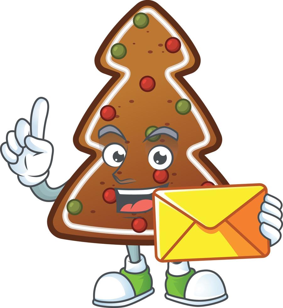 Gingerbread tree Cartoon character vector