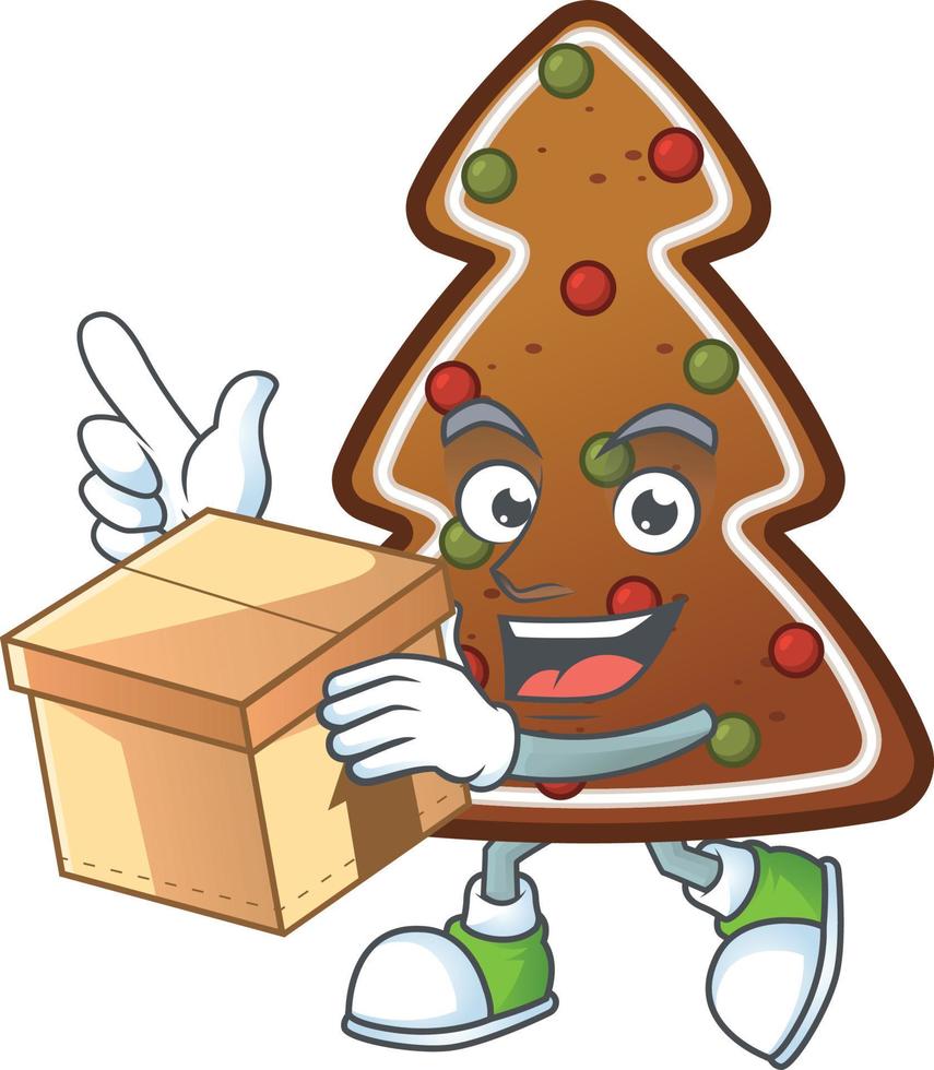 Gingerbread tree Cartoon character vector