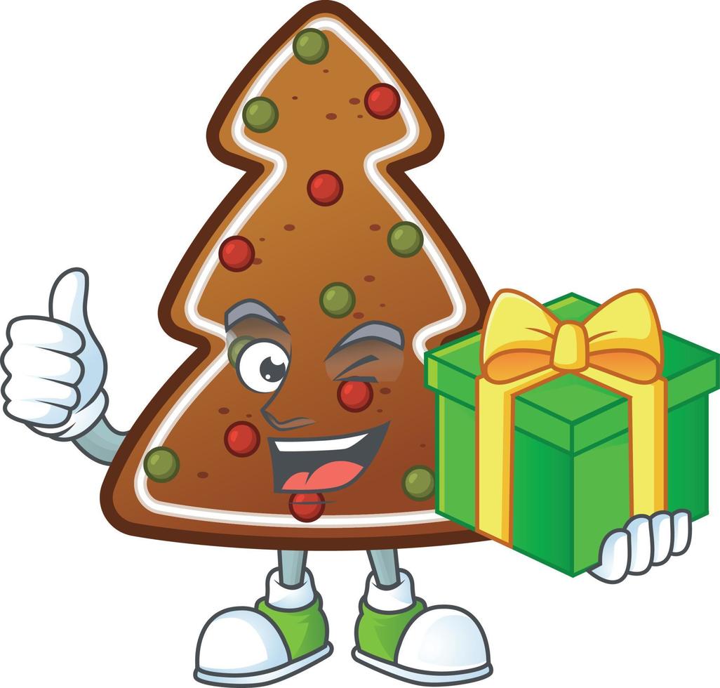 Gingerbread tree Cartoon character vector