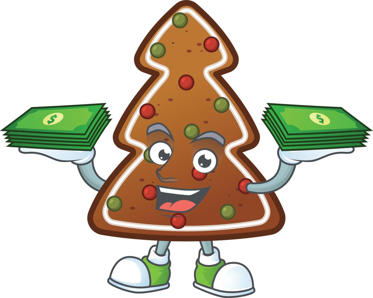 Gingerbread tree Cartoon character vector