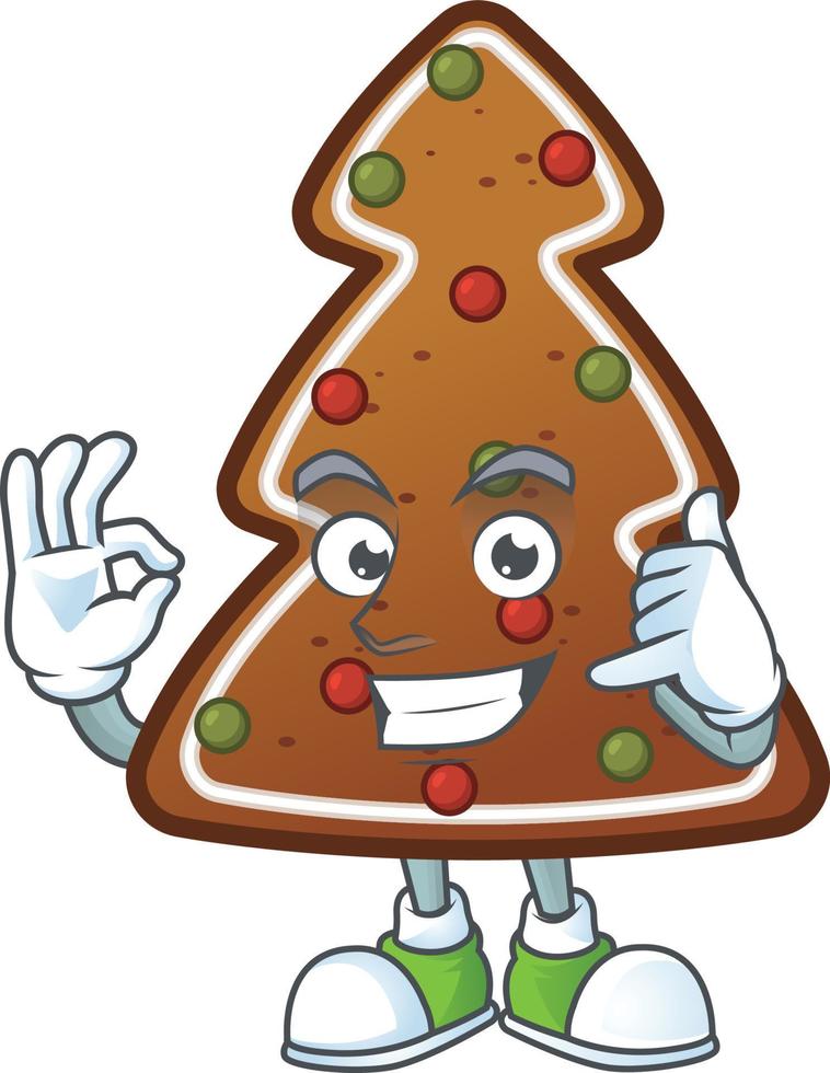 Gingerbread tree Cartoon character vector
