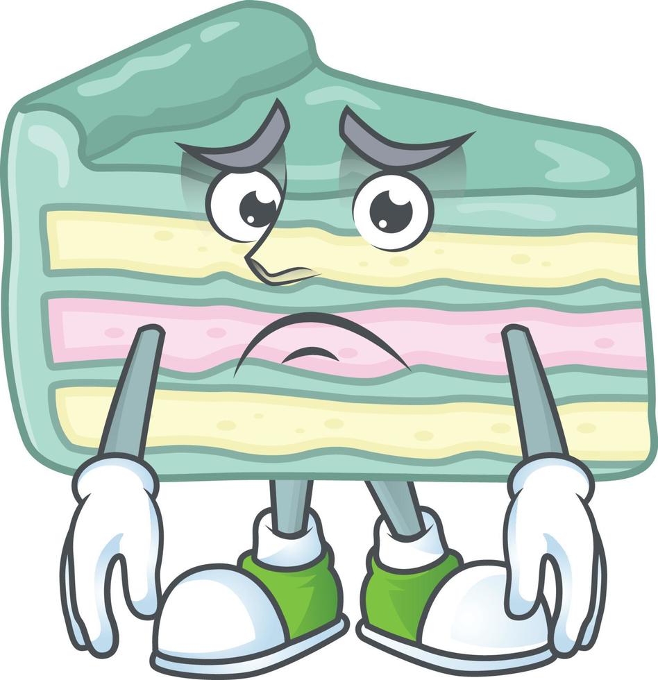 Vanilla slice cake Cartoon character vector