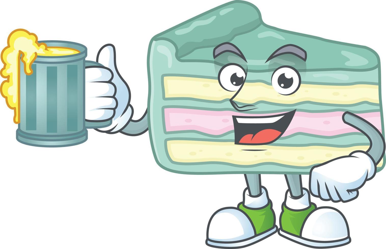 Vanilla slice cake Cartoon character vector