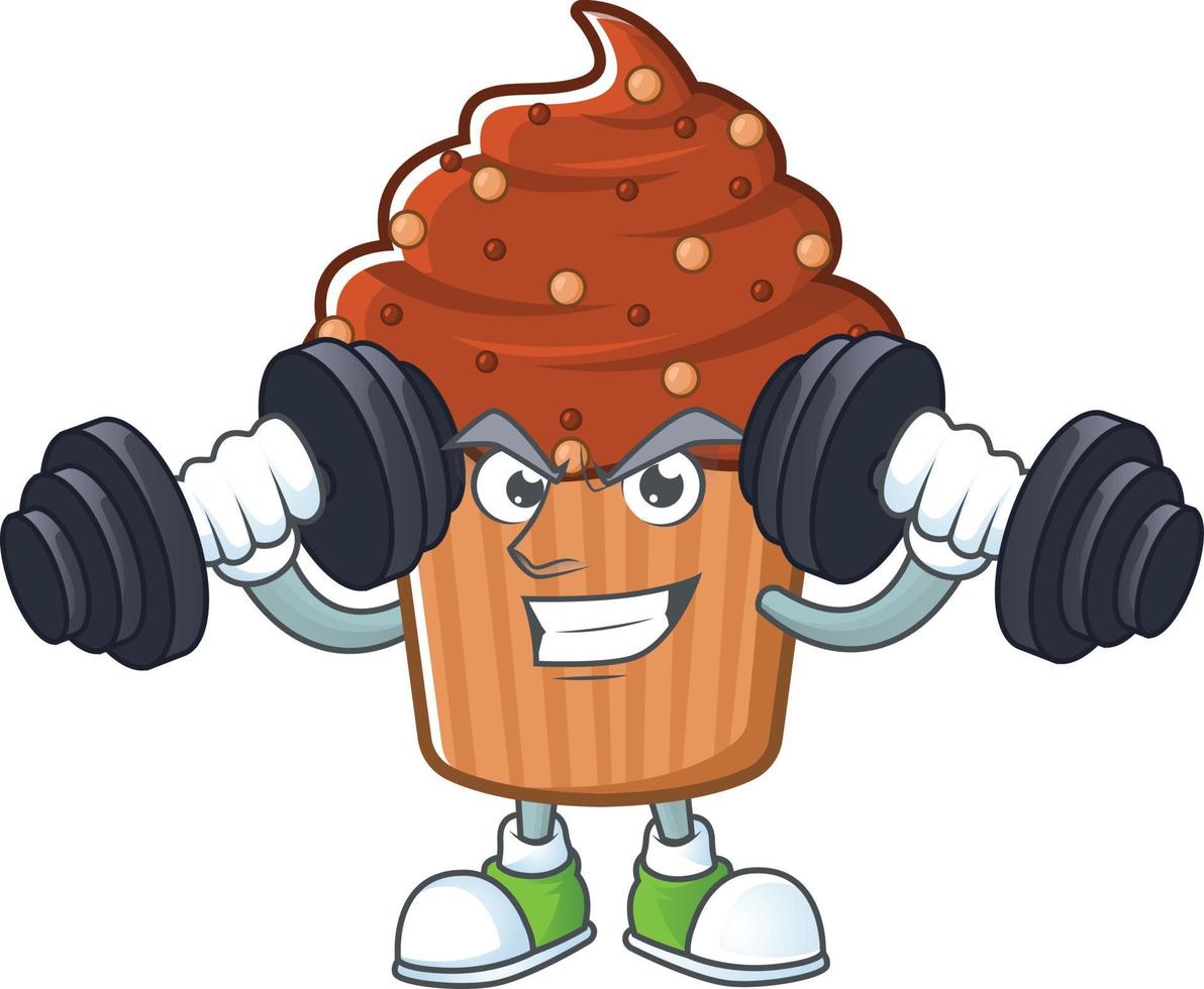 Chocolate cupcake Cartoon character vector