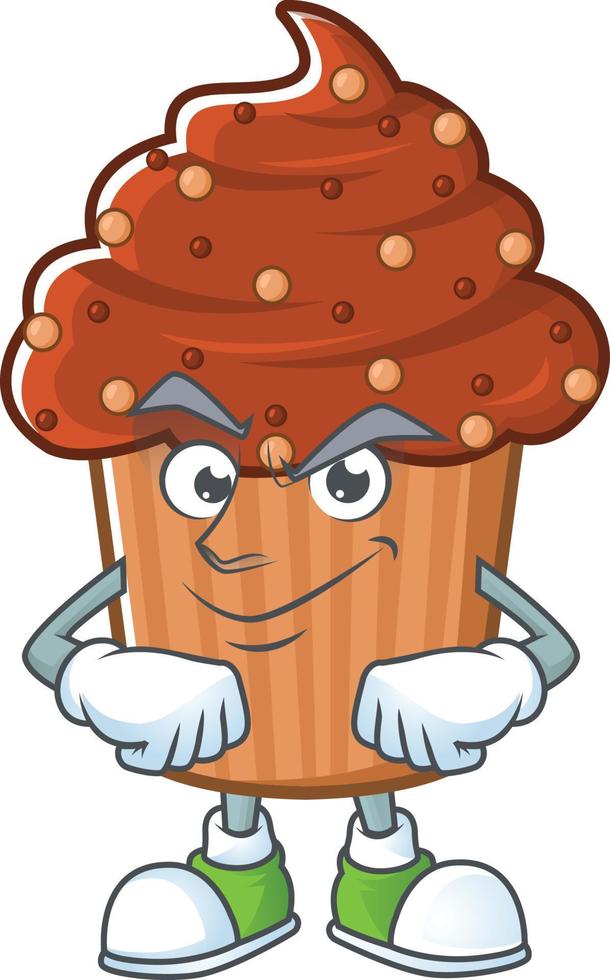 Chocolate cupcake Cartoon character vector