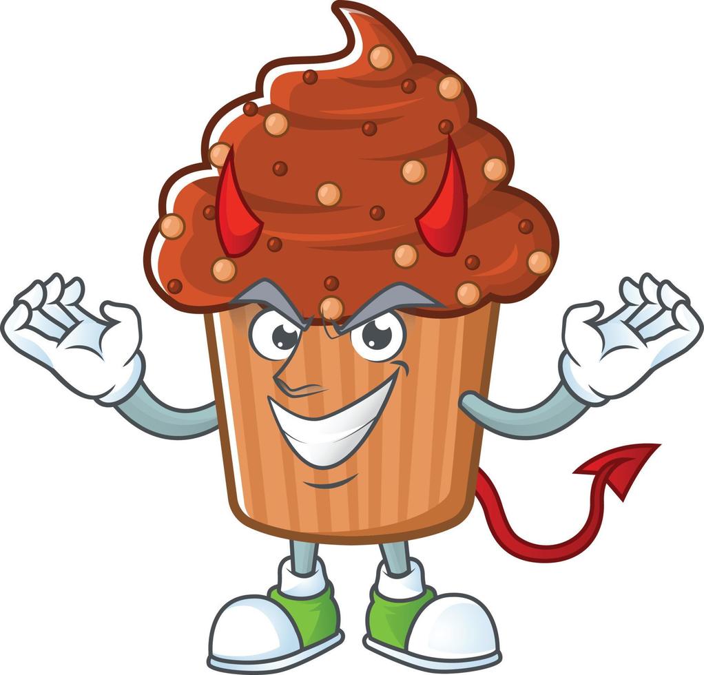 Chocolate cupcake Cartoon character vector