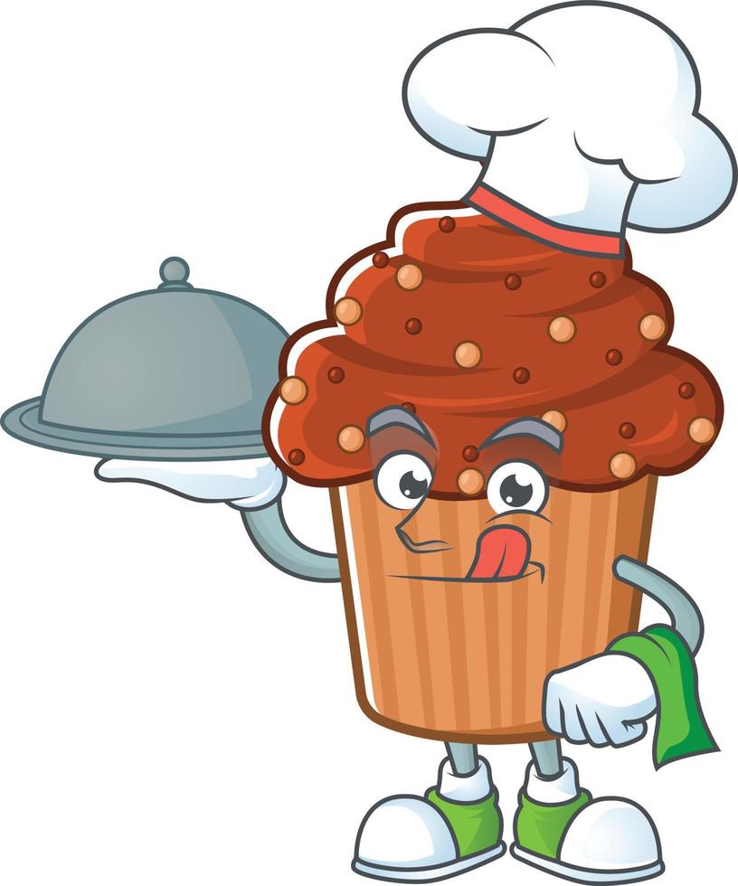 Chocolate cupcake Cartoon character vector