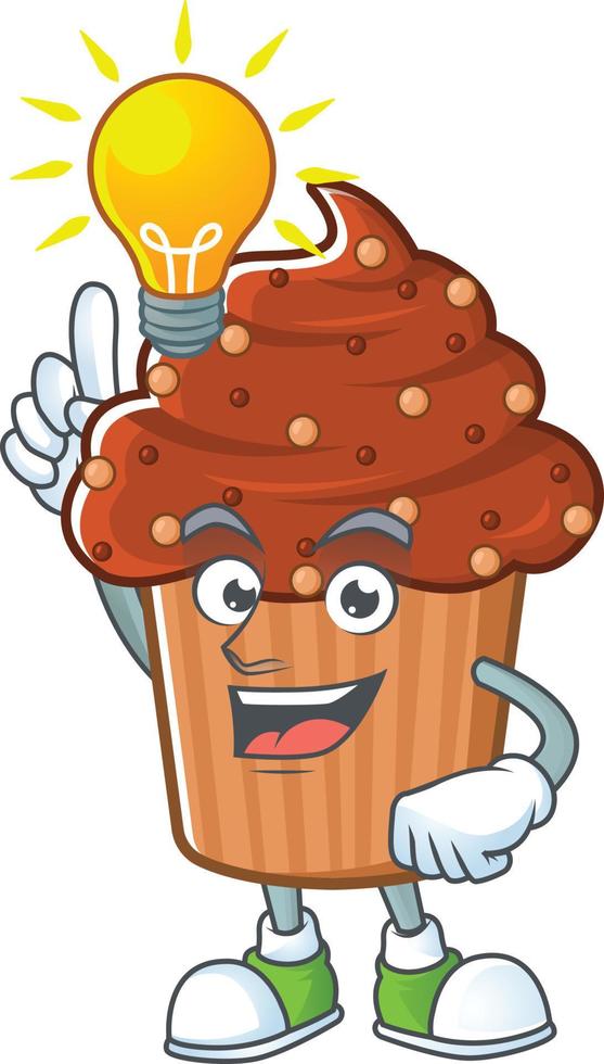 Chocolate cupcake Cartoon character vector
