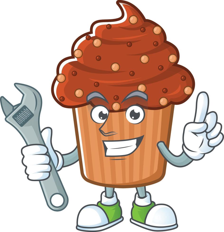 Chocolate cupcake Cartoon character vector