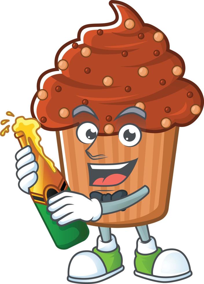 Chocolate cupcake Cartoon character vector