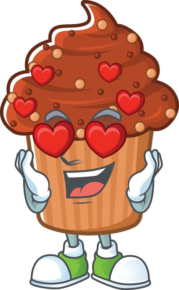 Chocolate cupcake Cartoon character vector
