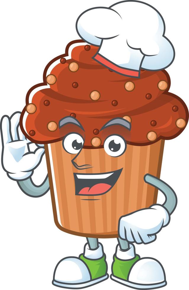 Chocolate cupcake Cartoon character vector