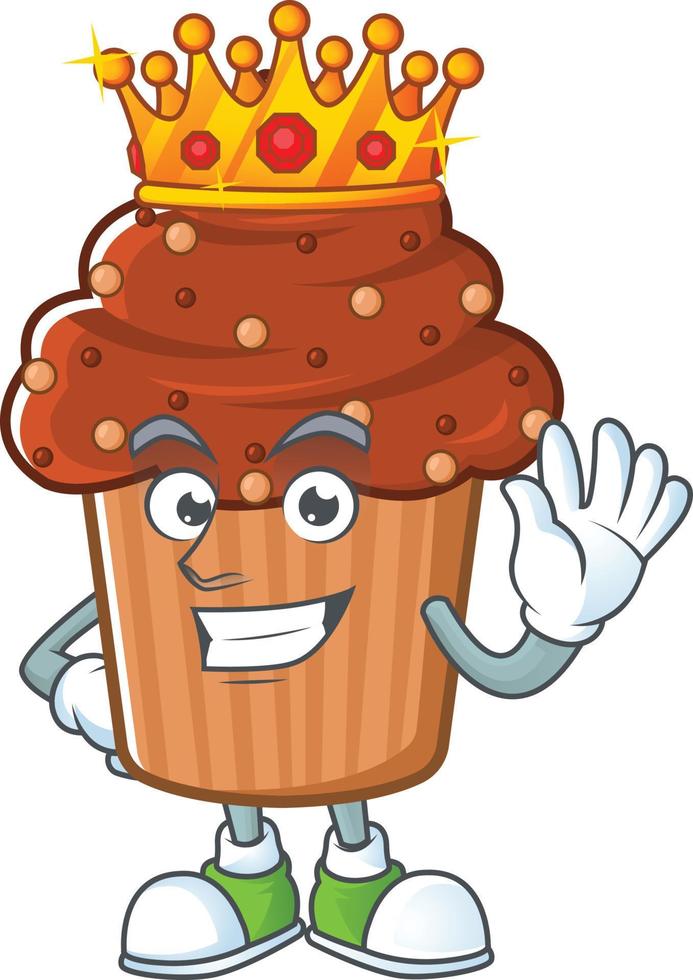 Chocolate cupcake Cartoon character vector