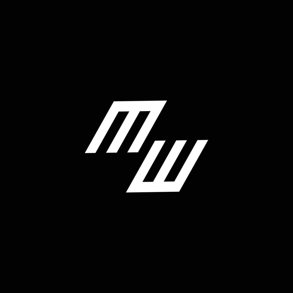 MW logo monogram with up to down style modern design template vector