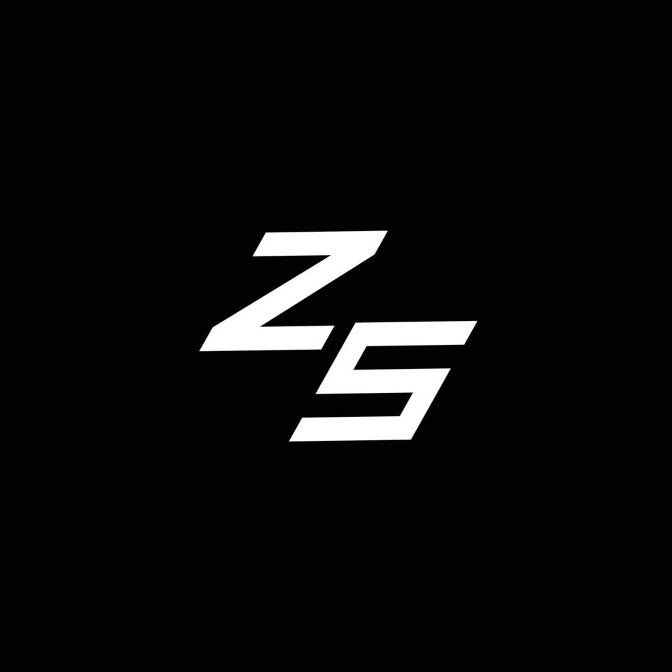 ZS logo monogram with up to down style modern design template vector