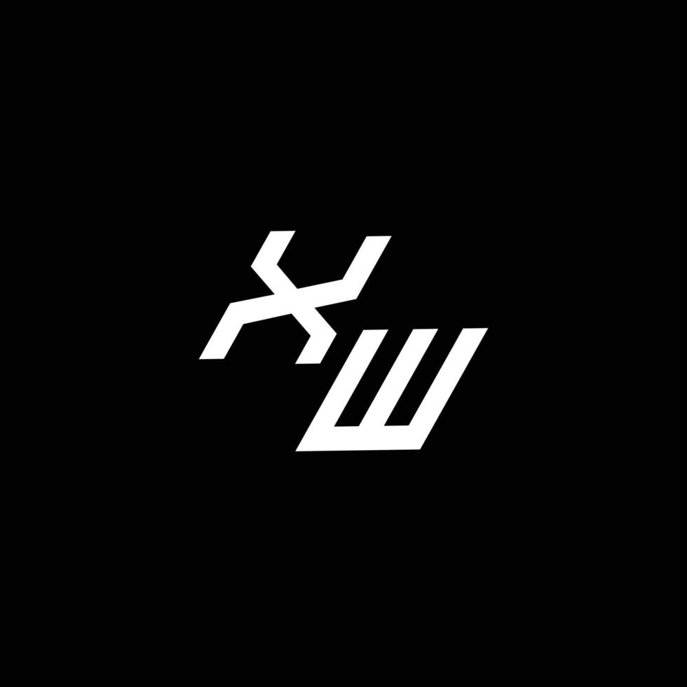 XW logo monogram with up to down style modern design template vector