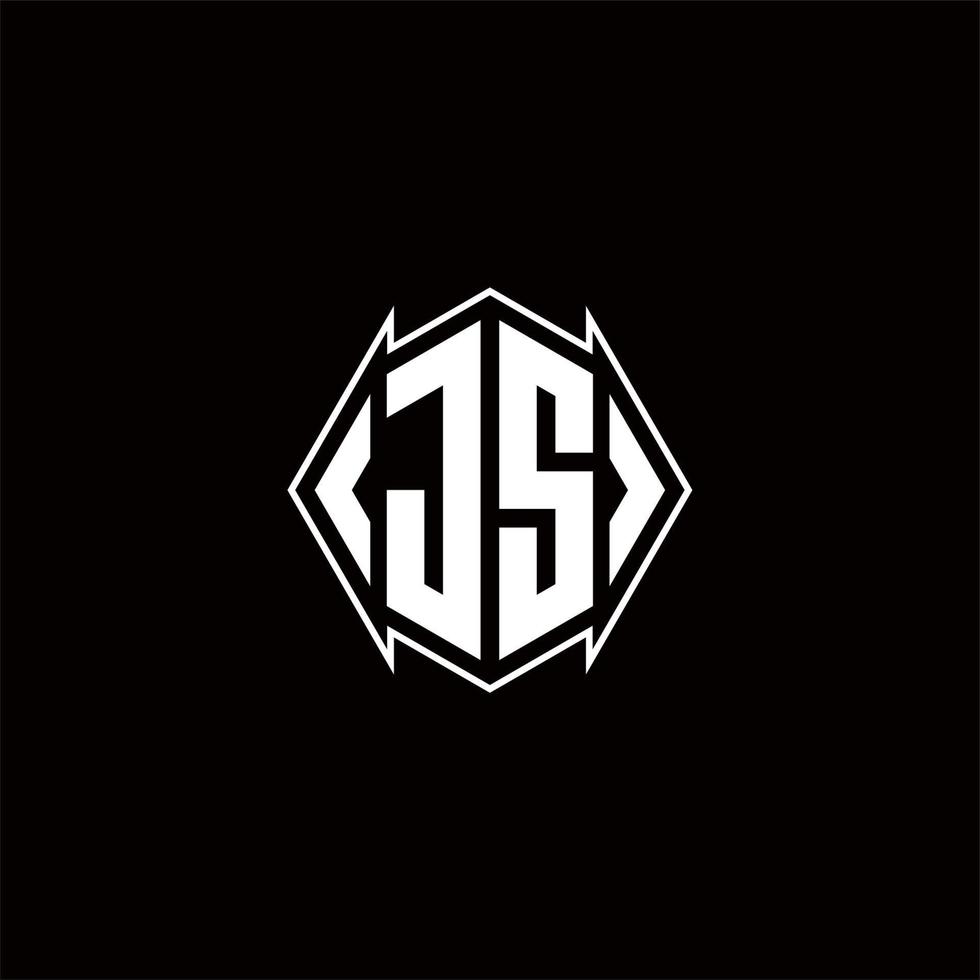 JS Logo monogram with shield shape designs template vector