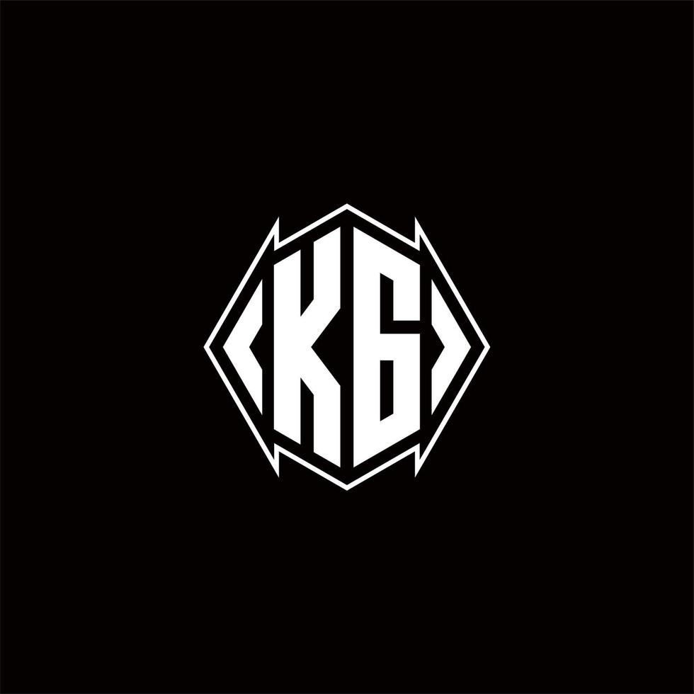 KG Logo monogram with shield shape designs template vector