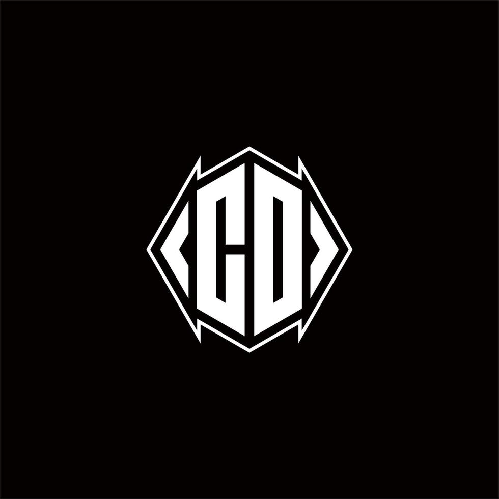 CD Logo monogram with shield shape designs template vector