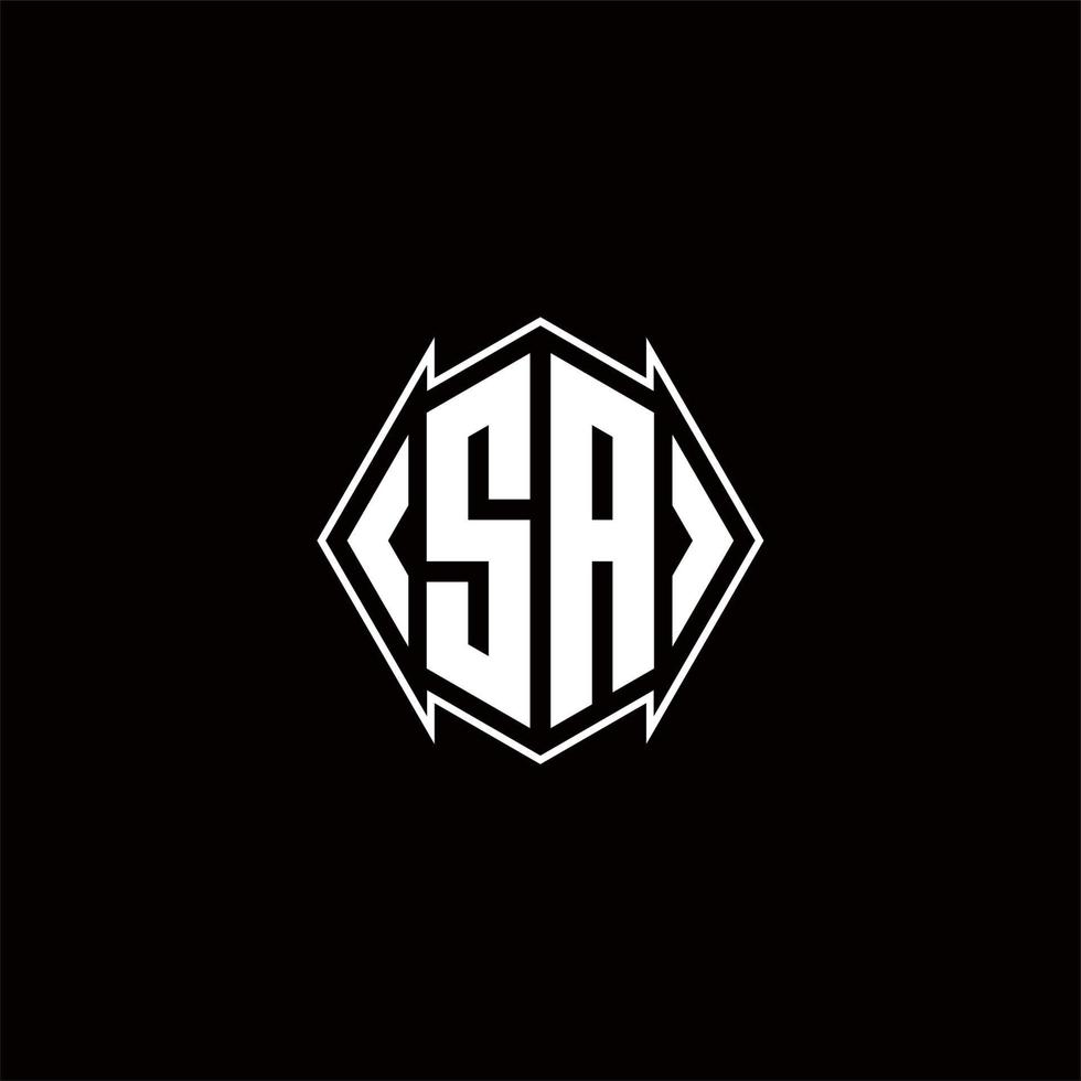 SA Logo monogram with shield shape designs template vector