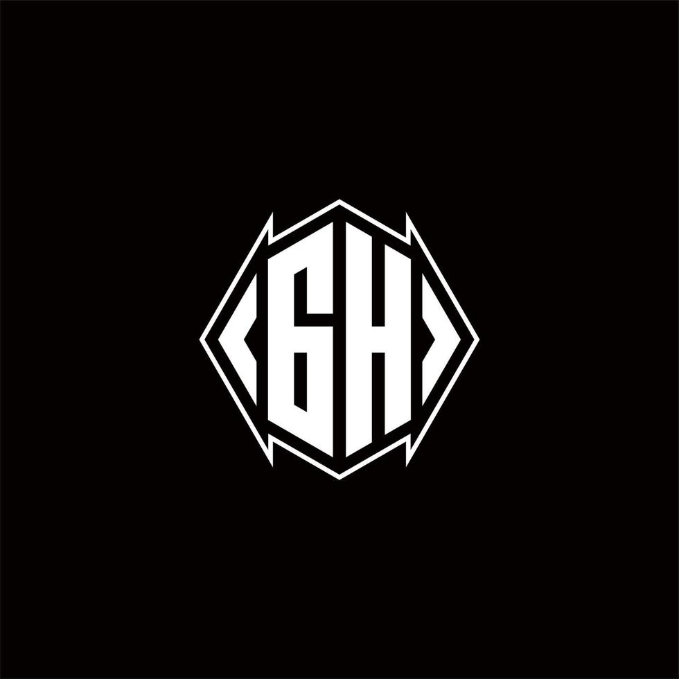 GH Logo monogram with shield shape designs template vector